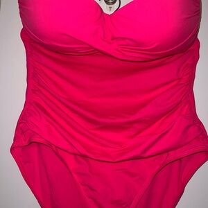 Anne Cole Hot Pink One-Piece Swimsuit
